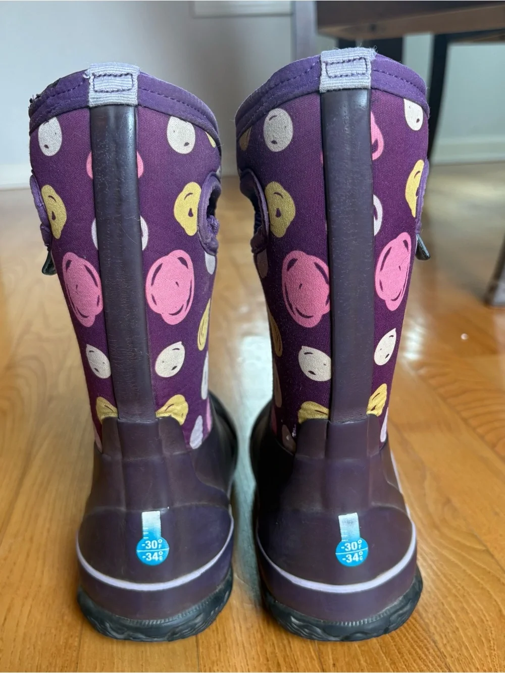 Bogs Kids' Classic Snow Boots Sketched Dots Purple Winter Youth Girls Size 1